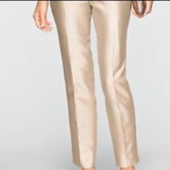 Ann Taylor Pants - Ann Taylor Petites Pintuck Silk Wool Ivory White Ankle Trousers Pants Size 6P